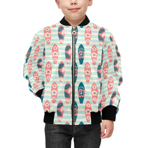 Surfboard Pattern Print Design 02 Kids' Boys' Girls' Bomber Jacket