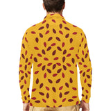 Passion fruit texture Men's Long Sleeve Polo Shirt