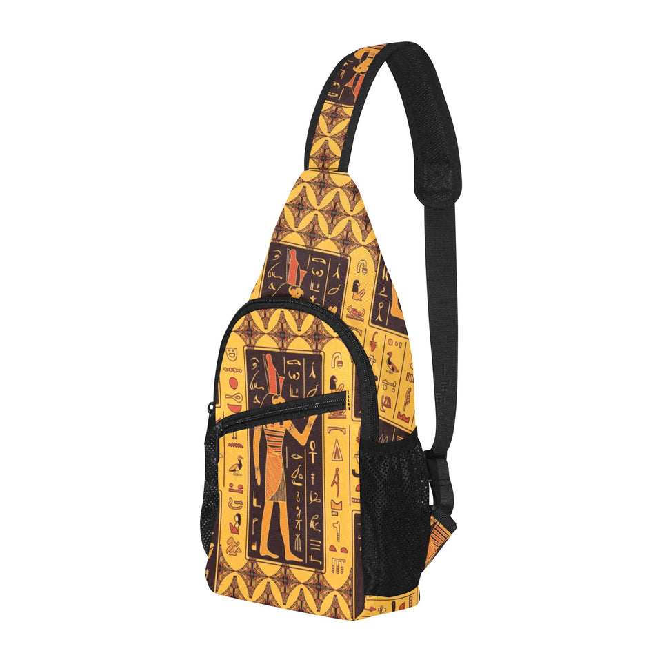 Egypt Hieroglyphics Pattern Print Design 05 All Over Print Chest Bag