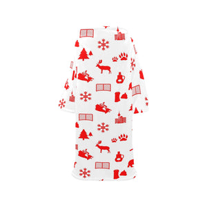 Canada Pattern Print Design 04 Blanket Robe with Sleeves