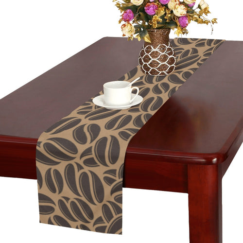 Coffee bean on brown background Table Runner