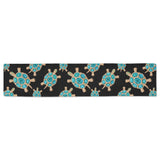 Sea turtle blue stone pattern Table Runner