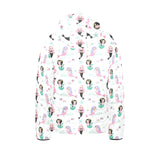 cute mermaid dolphin fish starfish pattern Kids' Boys' Girls' Padded Hooded Jacket