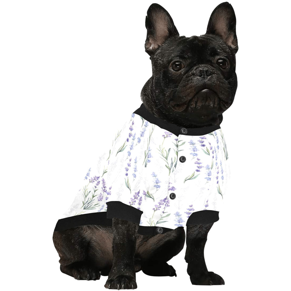 Hand painting Watercolor Lavender All Over Print Pet Dog Round Neck Fuzzy Shirt
