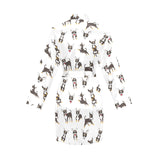 Chihuahua dog pattern Women's Long Sleeve Belted Night Robe