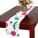 cherry pattern white background Table Runner