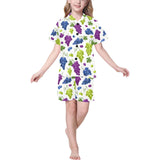 Grape pattern Kids' Boys' Girls' V-Neck Short Pajama Set