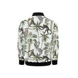 Monkey sloth lemur palm trees pattern Kids' Boys' Girls' Bomber Jacket