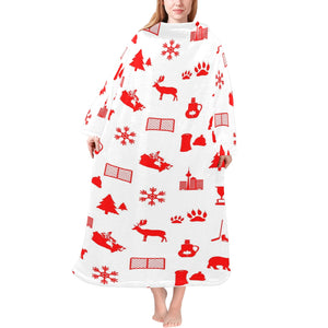 Canada Pattern Print Design 04 Blanket Robe with Sleeves