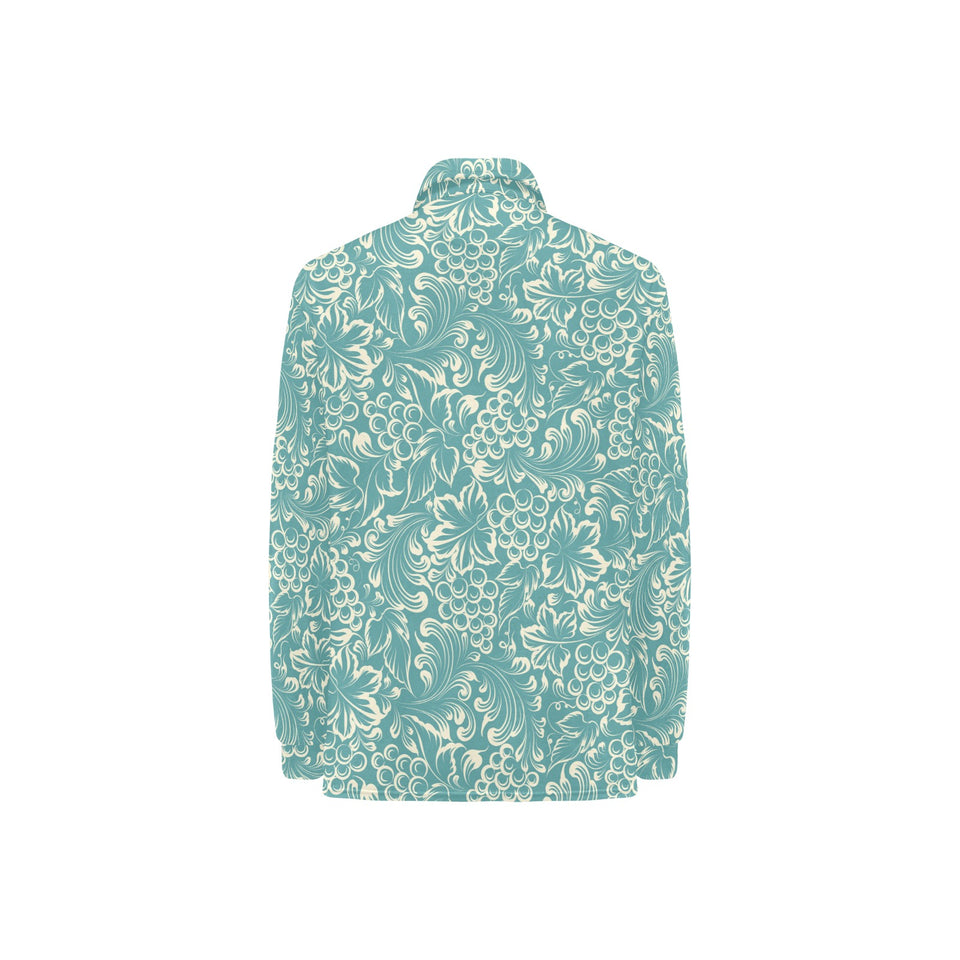 Classic Hand drawn Grape pattern Women's Long Sleeve Polo Shirt