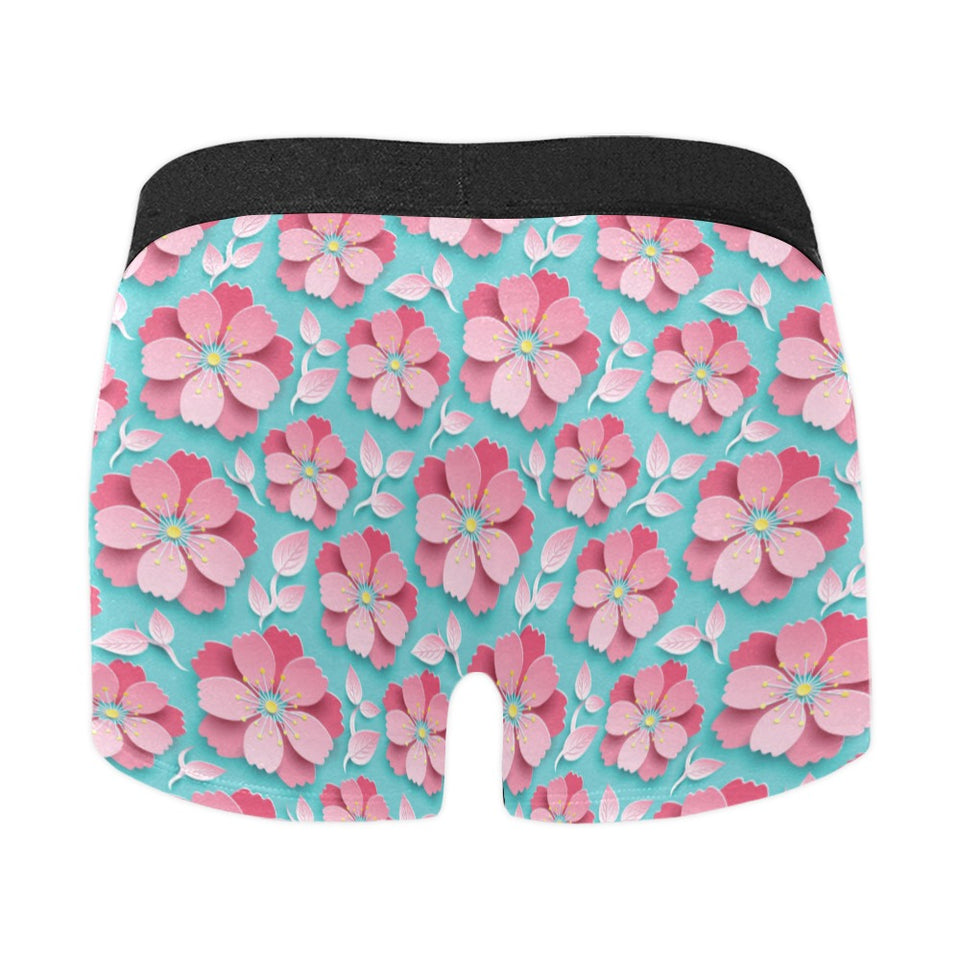 3D sakura cherry blossom pattern Men's All Over Print Boxer Briefs Men's Underwear