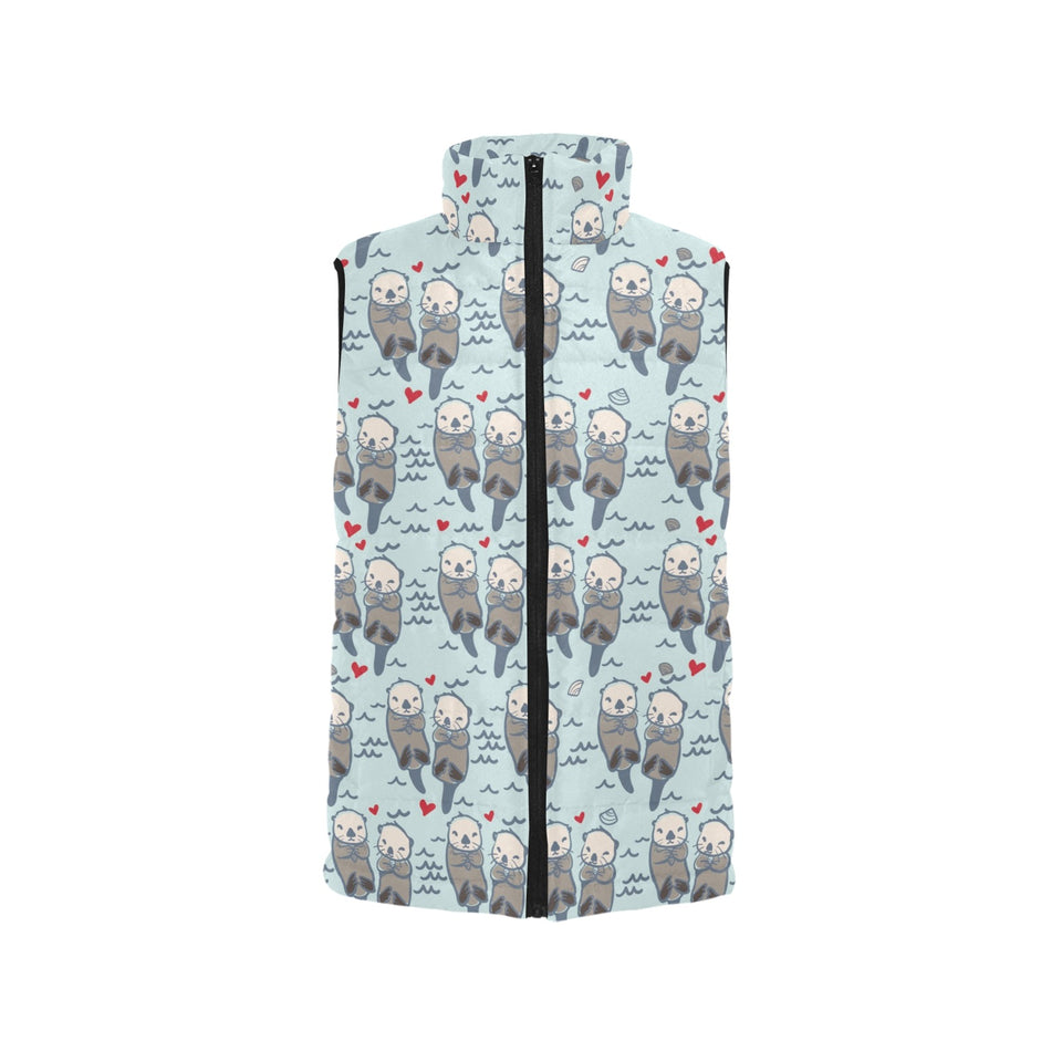 Lovely Sea Otter Pattern Women's Padded Vest