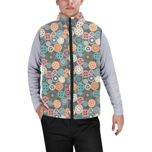 Gear Pattern Print Design 05 Men's Padded Vest