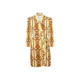 Egypt Hieroglyphics Pattern Print Design 04 Men's Long Sleeve Belted Night Robe