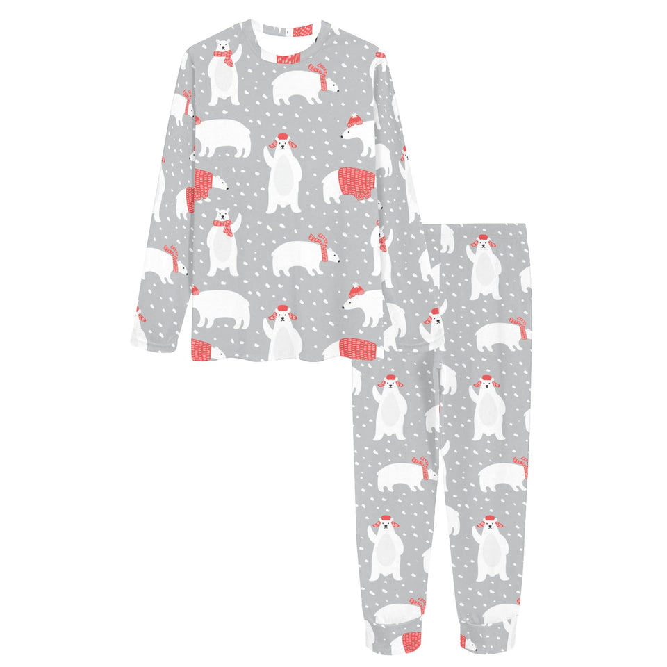 Cute polar bear christmas snow pattern Women's All Over Print Pajama Set