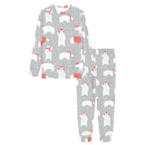 Cute polar bear christmas snow pattern Women's All Over Print Pajama Set