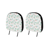 Pastel color cactus pattern Car Headrest Cover