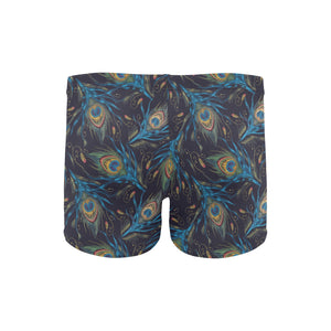 Beautiful peacock feather pattern Men's Swimming Trunks