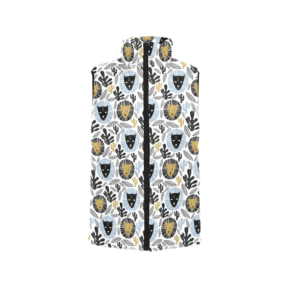 Lion Pattern Print Design 05 Women's Padded Vest