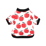 red apples white background All Over Print Pet Dog Round Neck Fuzzy Shirt