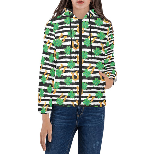 Horseshoes Pattern Print Design 01 Women's Padded Hooded Jacket