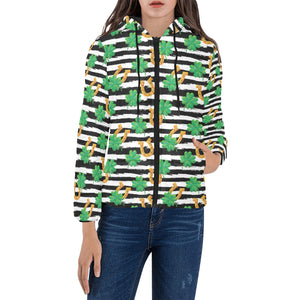 Horseshoes Pattern Print Design 01 Women's Padded Hooded Jacket