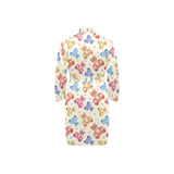 Teddy Bear Pattern Print Design 05 Men's Long Sleeve Belted Night Robe