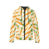 Carrot Pattern Print Design 01 Women's Padded Hooded Jacket