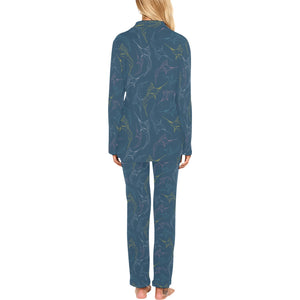 Swordfish Pattern Print Design 02 Women's Long Pajama Set