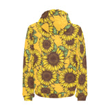 Sunflower pattern Men's Padded Hooded Jacket