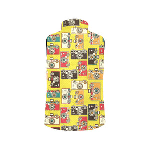 Camera Pattern Print Design 02 Men's Padded Vest