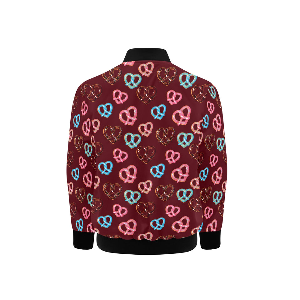 Pretzels Pattern Print Design 05 Kids' Boys' Girls' Bomber Jacket