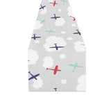 Airplane cloud grey background Table Runner