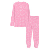 Sweet candy pink background Women's All Over Print Pajama Set