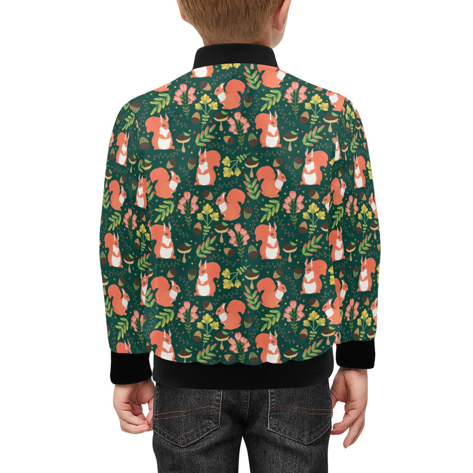 Squirrel Pattern Print Design 03 Kids' Boys' Girls' Bomber Jacket