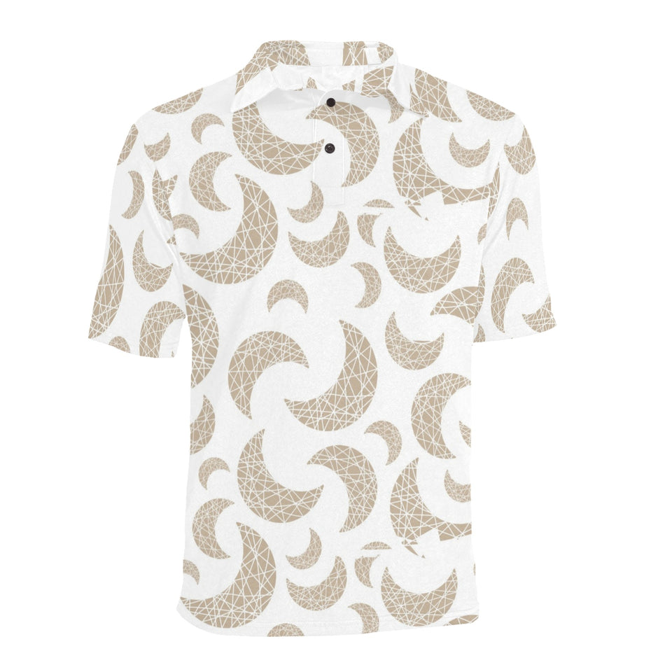 Cool gold moon abstract pattern Men's All Over Print Polo Shirt