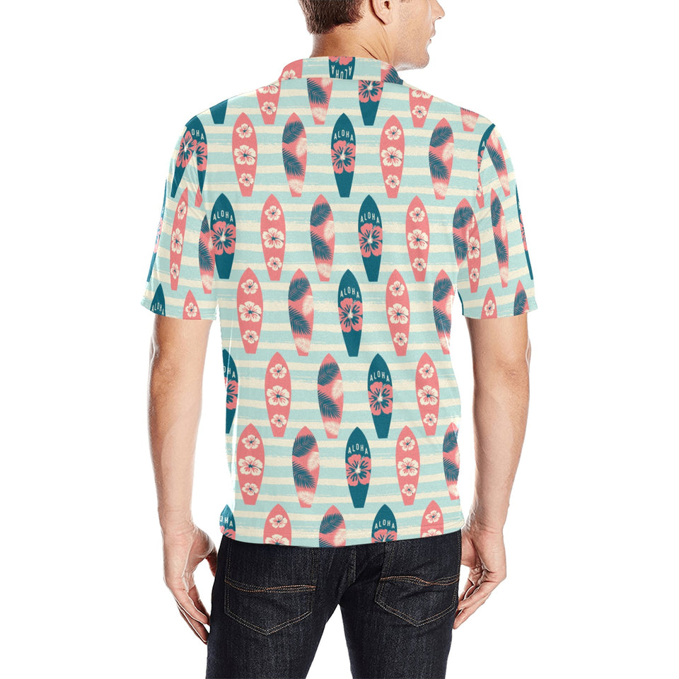 Surfboard Pattern Print Design 02 Men's All Over Print Polo Shirt