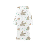 Cute Rhino pattern background Blanket Robe with Sleeves