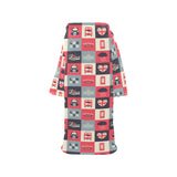 British Pattern Print Design 05 Blanket Robe with Sleeves