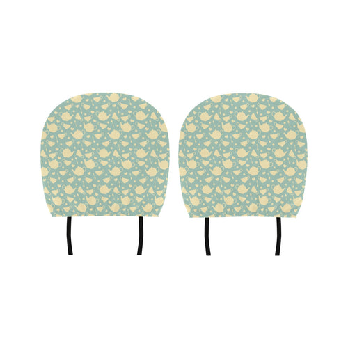 Tea pots Pattern Print Design 02 Car Headrest Cover