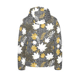 Beautiful gold autumn maple leaf pattern Kids' Boys' Girls' Padded Hooded Jacket