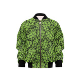 Green hop pattern Kids' Boys' Girls' Bomber Jacket