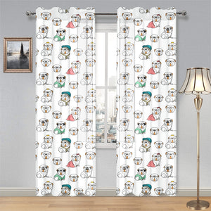 English Bulldog Pattern Print Design 03 Gauze Curtain