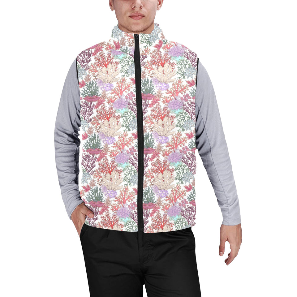 Coral Reef Pattern Print Design 03 Men's Padded Vest