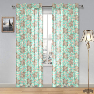 Hippopotamus Pattern Print Design 02 Gauze Curtain