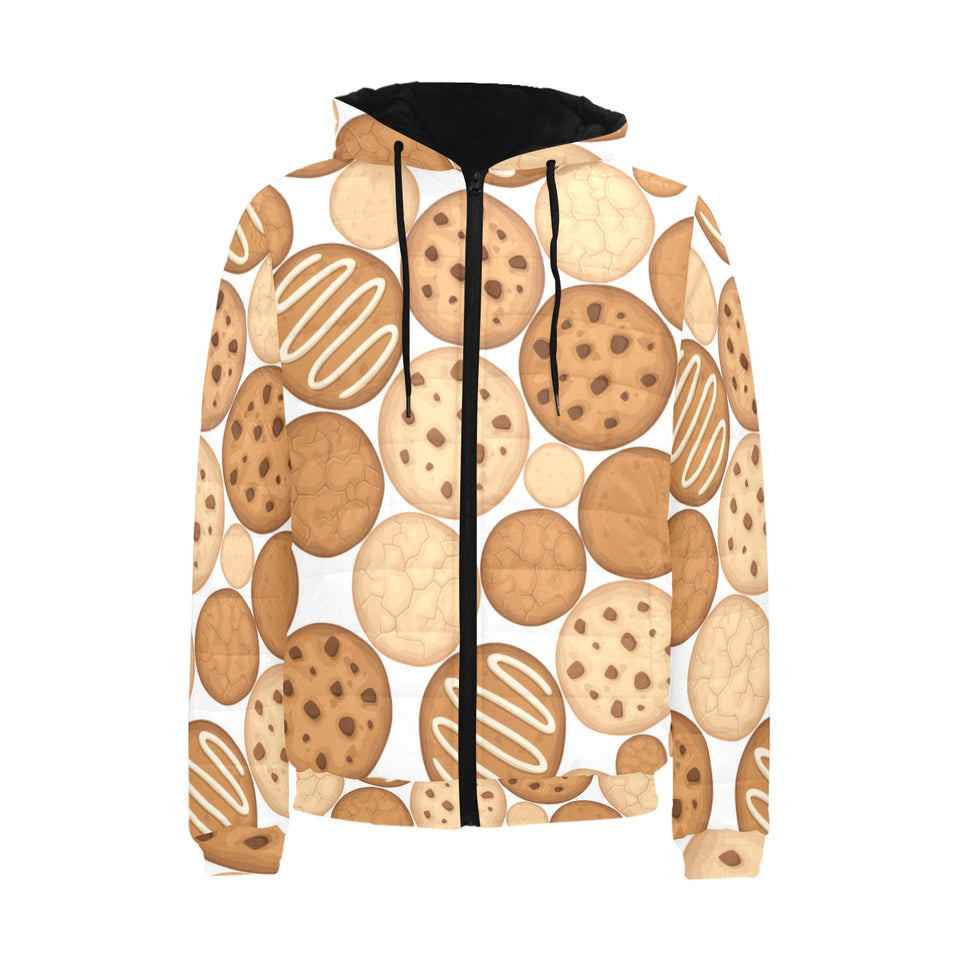 Various cookie pattern Men's Padded Hooded Jacket