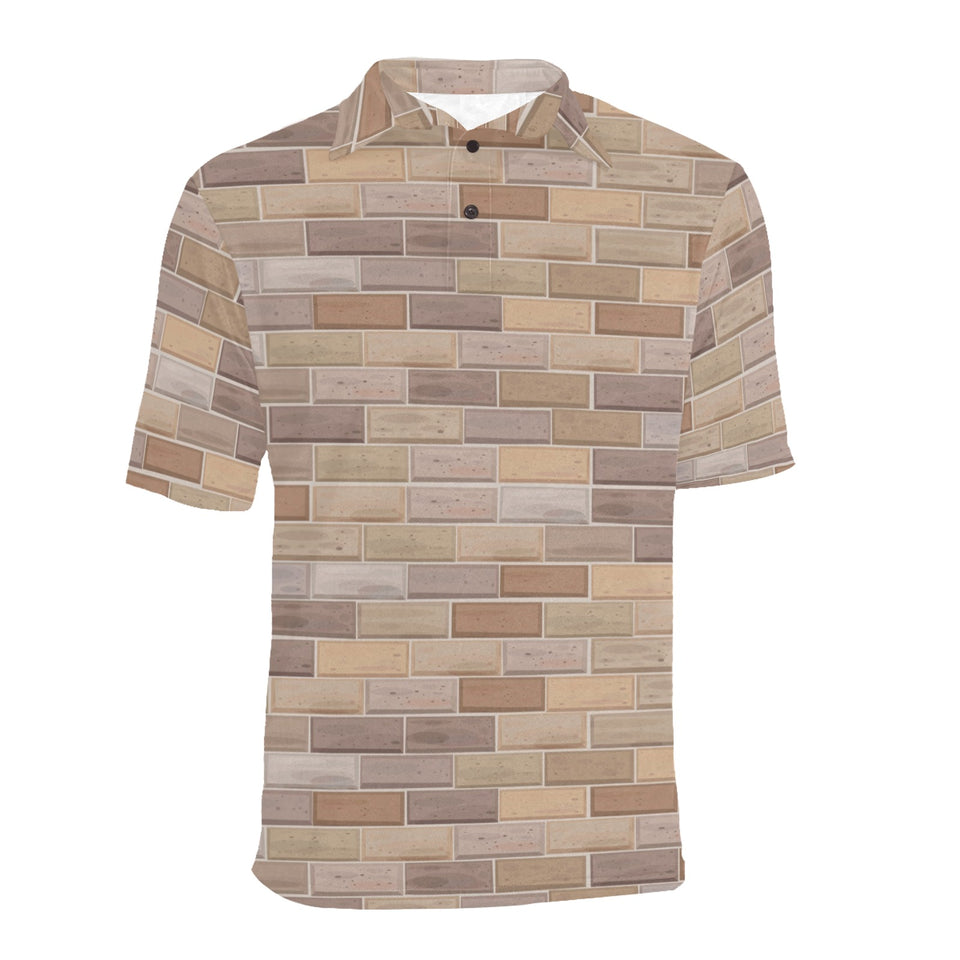 Brick Printed Pattern Print Design 01 Men's All Over Print Polo Shirt