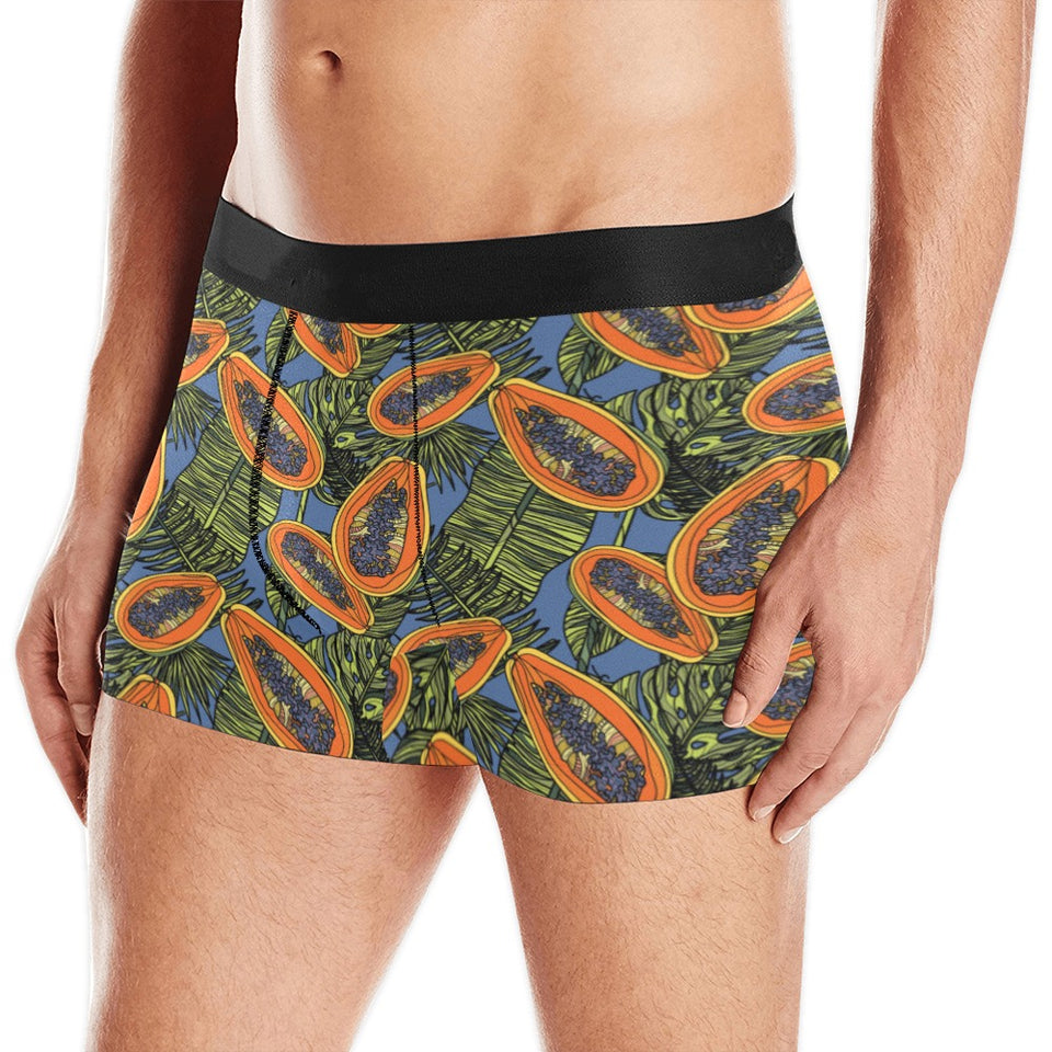 Colorful papaya tropical leaves Men's All Over Print Boxer Briefs Men's Underwear