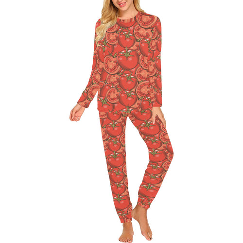Red Tomato Pattern Women's All Over Print Pajama Set