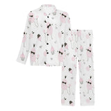 Poodle dog rose cake pattern Men's Long Pajama Set